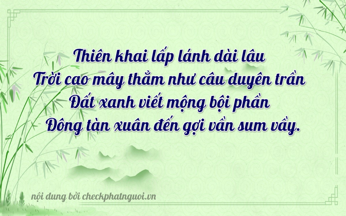 Bài thơ ý nghĩa cho <b>biển số 81B3-31107</b> tại website checkphatnguoi.vn