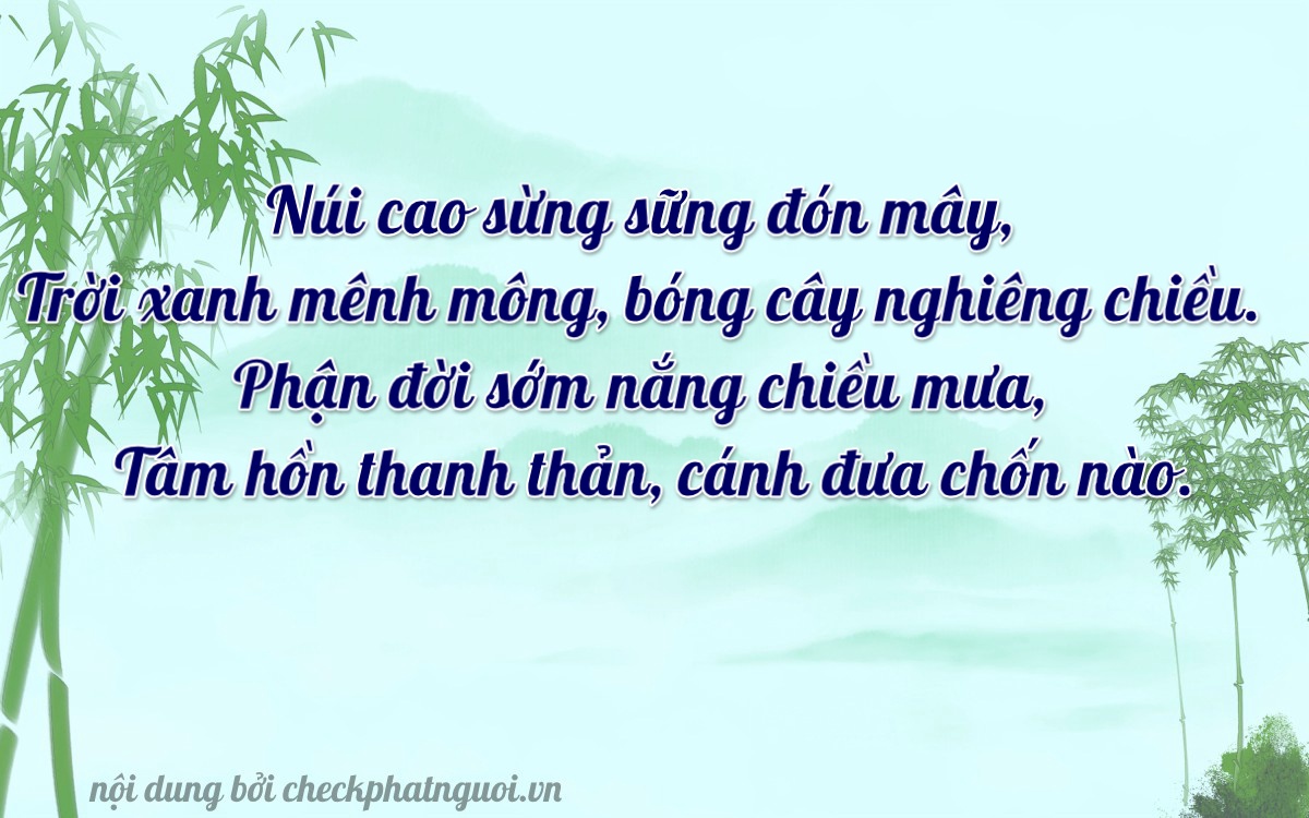 Bài thơ ý nghĩa cho <b>biển số 81C1-08608</b> tại website checkphatnguoi.vn