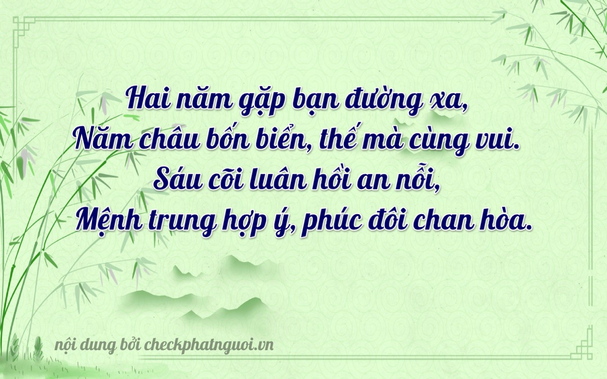 Bài thơ ý nghĩa cho <b>biển số 81D-01256</b> tại website checkphatnguoi.vn