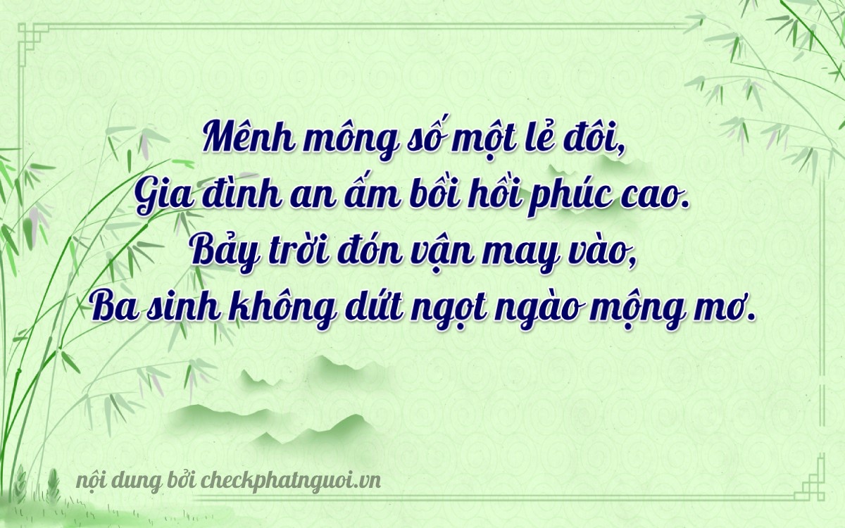 Bài thơ ý nghĩa cho <b>biển số 81D1-10734</b> tại website checkphatnguoi.vn