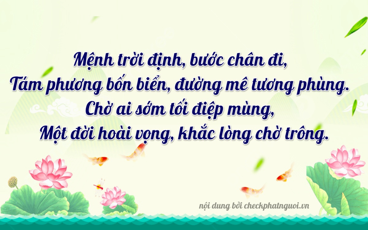 Bài thơ ý nghĩa cho <b>biển số 81E1-08981</b> tại website checkphatnguoi.vn