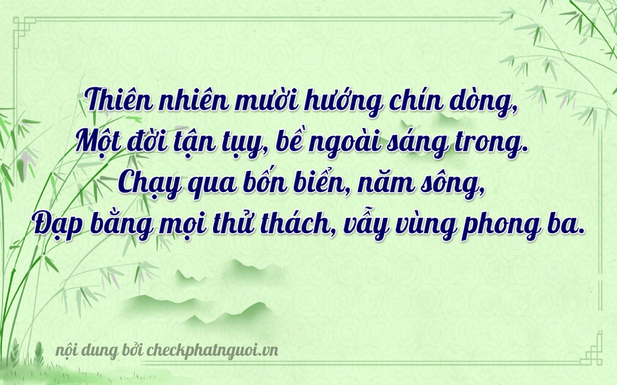 Bài thơ ý nghĩa cho <b>biển số 81E1-11945</b> tại website checkphatnguoi.vn