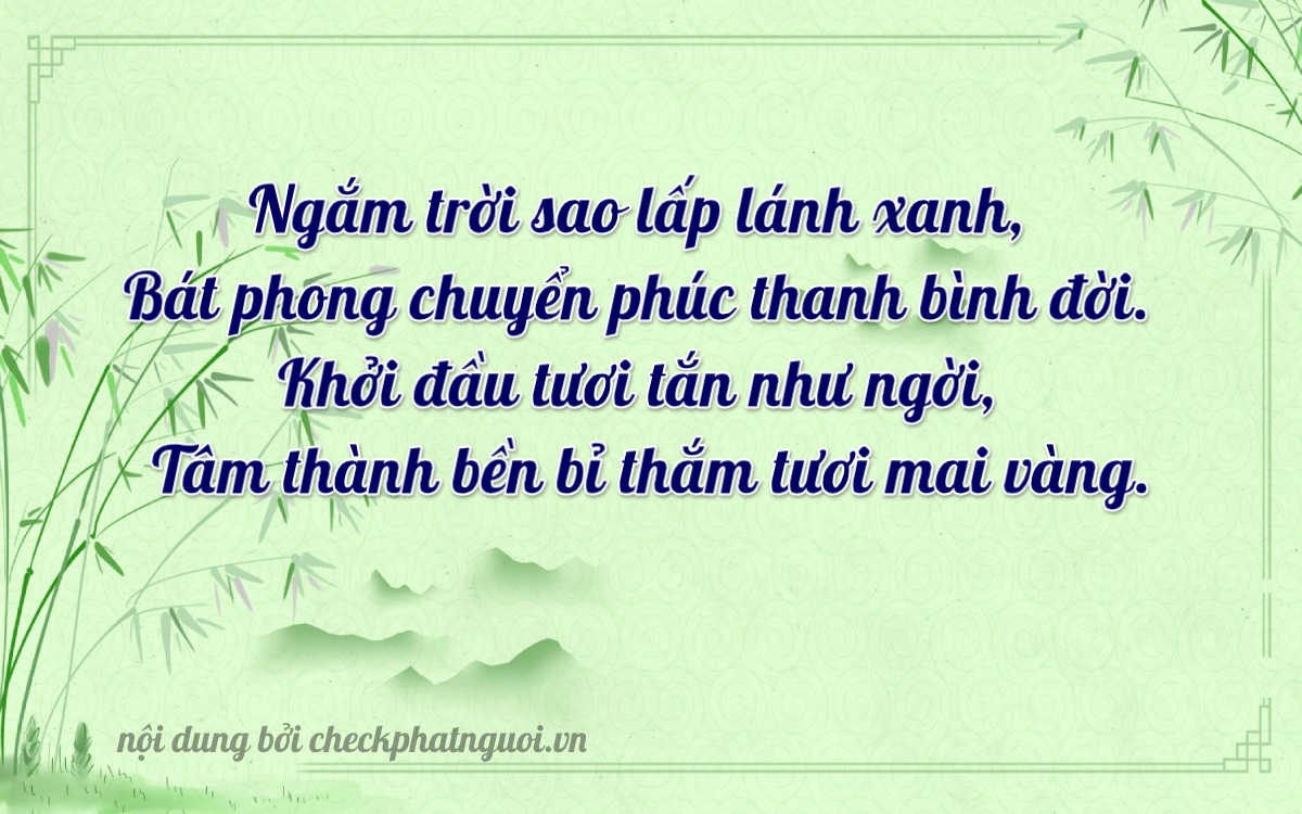 Bài thơ ý nghĩa cho <b>biển số 81H-01308</b> tại website checkphatnguoi.vn