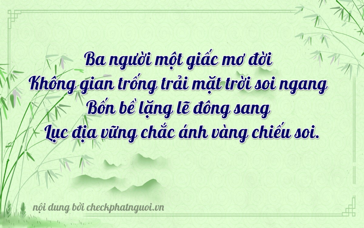Bài thơ ý nghĩa cho <b>biển số 81H-03046</b> tại website checkphatnguoi.vn