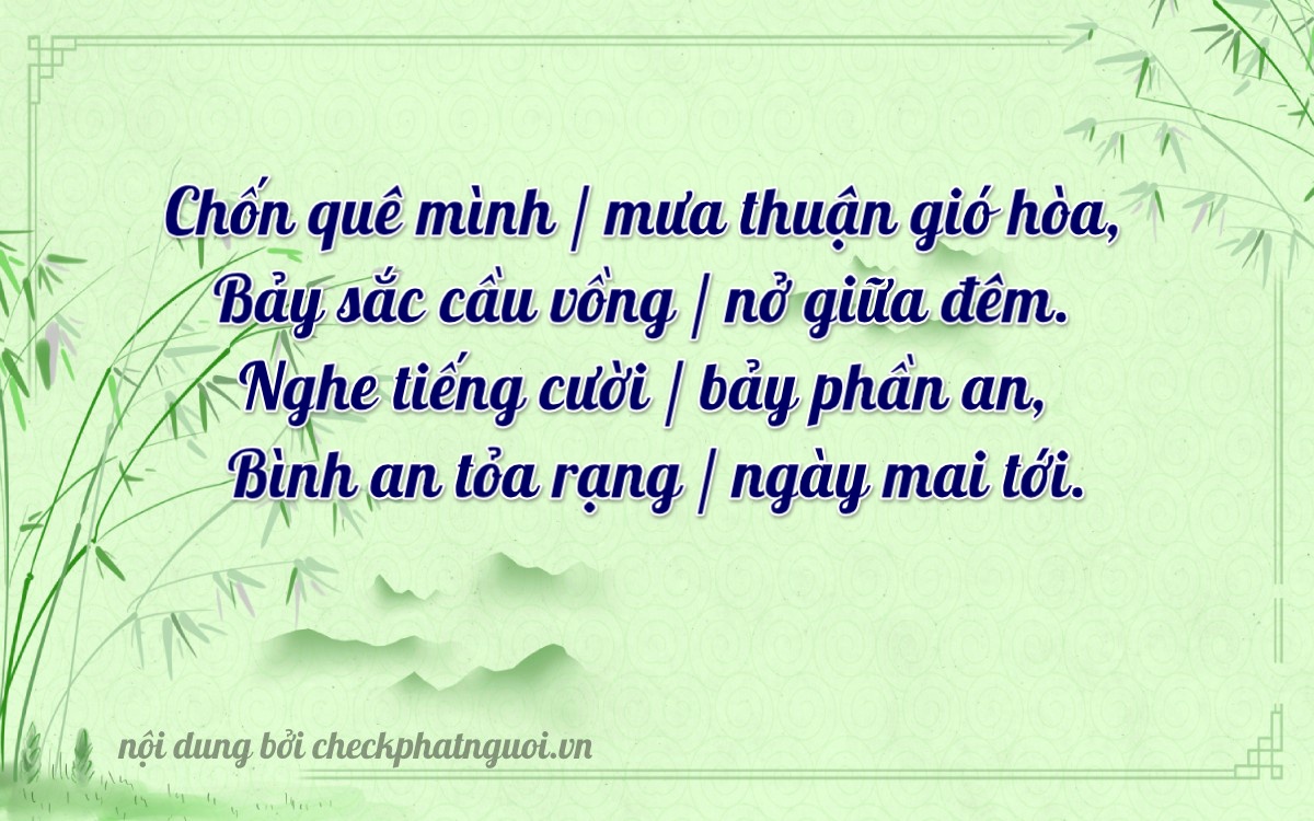 Bài thơ ý nghĩa cho <b>biển số 81X1-06977</b> tại website checkphatnguoi.vn