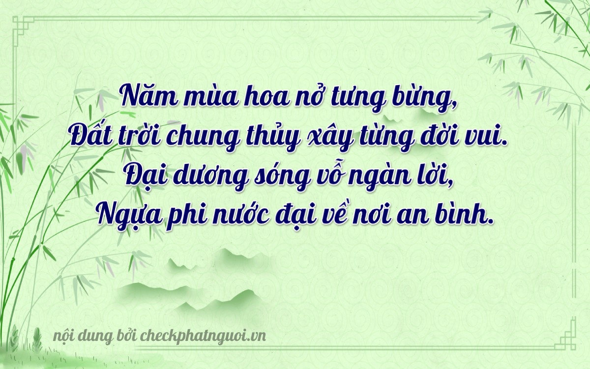 Bài thơ ý nghĩa cho <b>biển số 82A-05850</b> tại website checkphatnguoi.vn