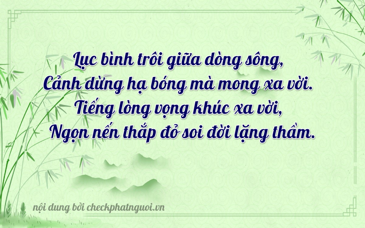 Bài thơ ý nghĩa cho <b>biển số 82NA-01659</b> tại website checkphatnguoi.vn