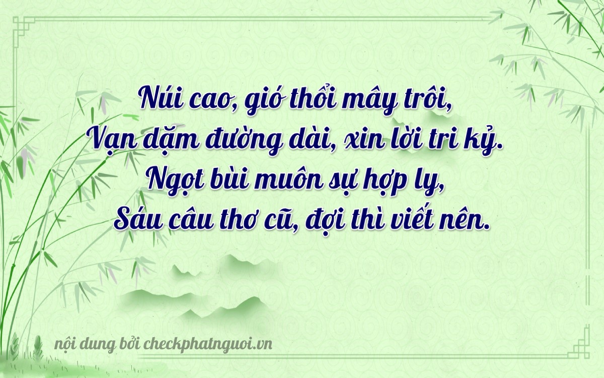 Bài thơ ý nghĩa cho <b>biển số 83A-03928</b> tại website checkphatnguoi.vn