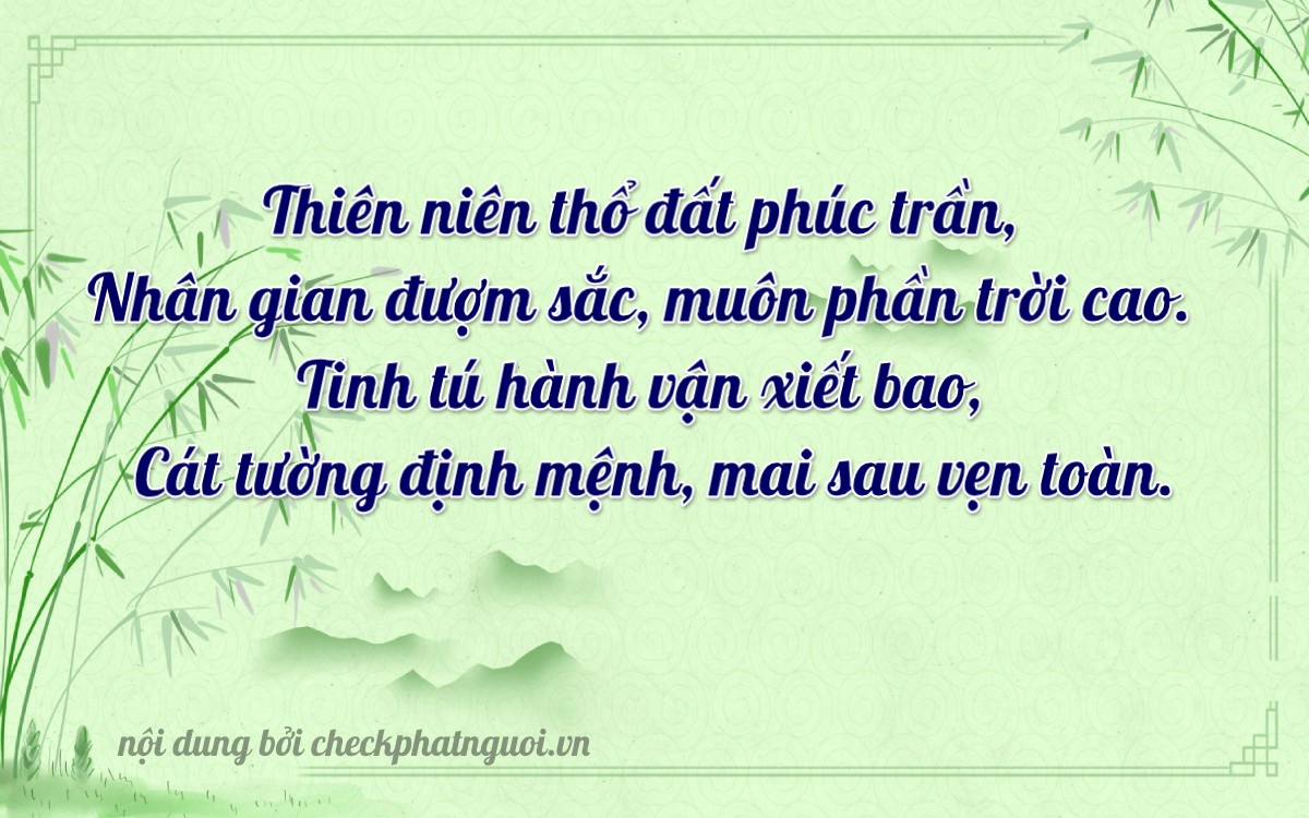 Bài thơ ý nghĩa cho <b>biển số 83A-11137</b> tại website checkphatnguoi.vn