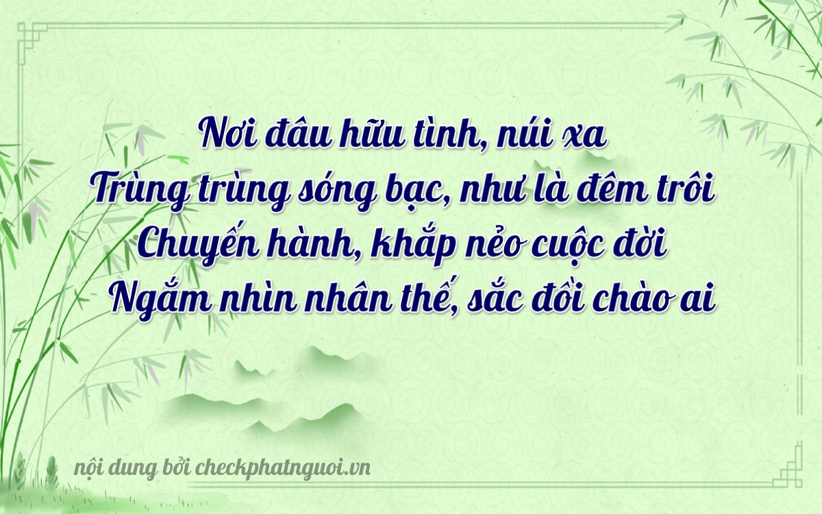 Bài thơ ý nghĩa cho <b>biển số 83A-11426</b> tại website checkphatnguoi.vn