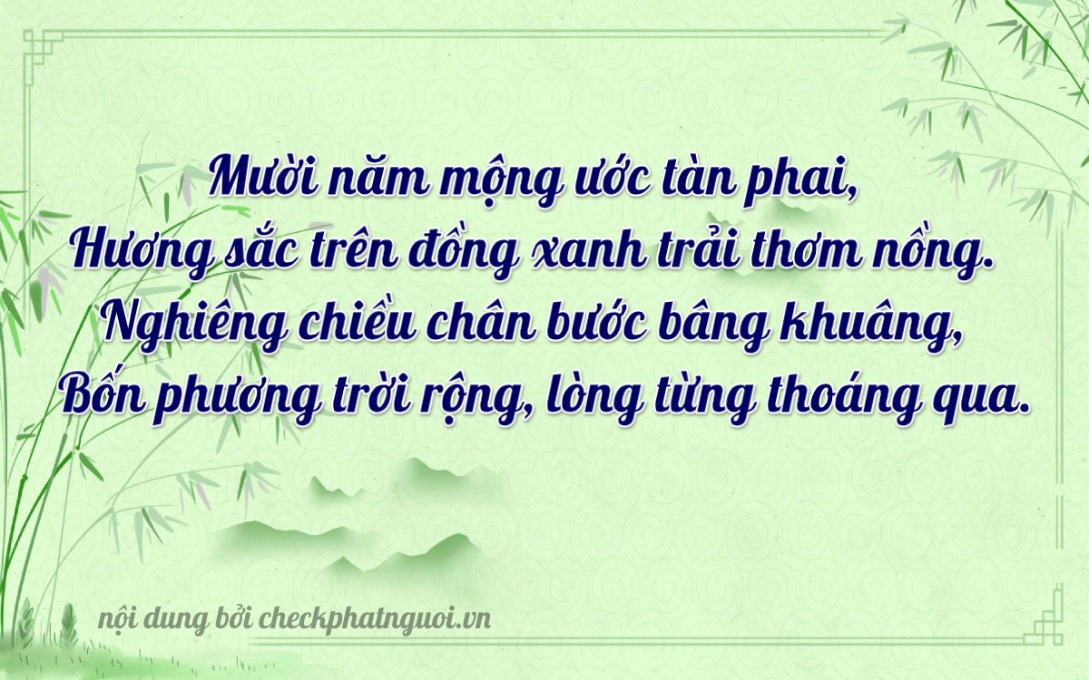 Bài thơ ý nghĩa cho <b>biển số 83A-12514</b> tại website checkphatnguoi.vn