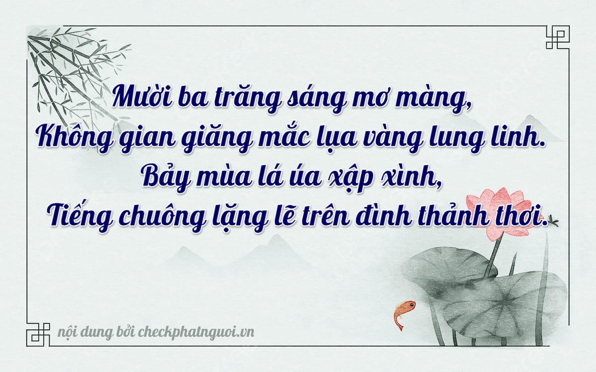 Bài thơ ý nghĩa cho <b>biển số 83A-13079</b> tại website checkphatnguoi.vn
