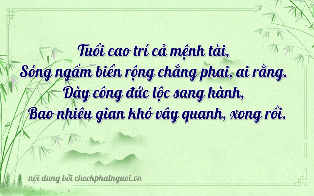 Bài thơ ý nghĩa cho <b>biển số 83A-17537</b> tại website checkphatnguoi.vn