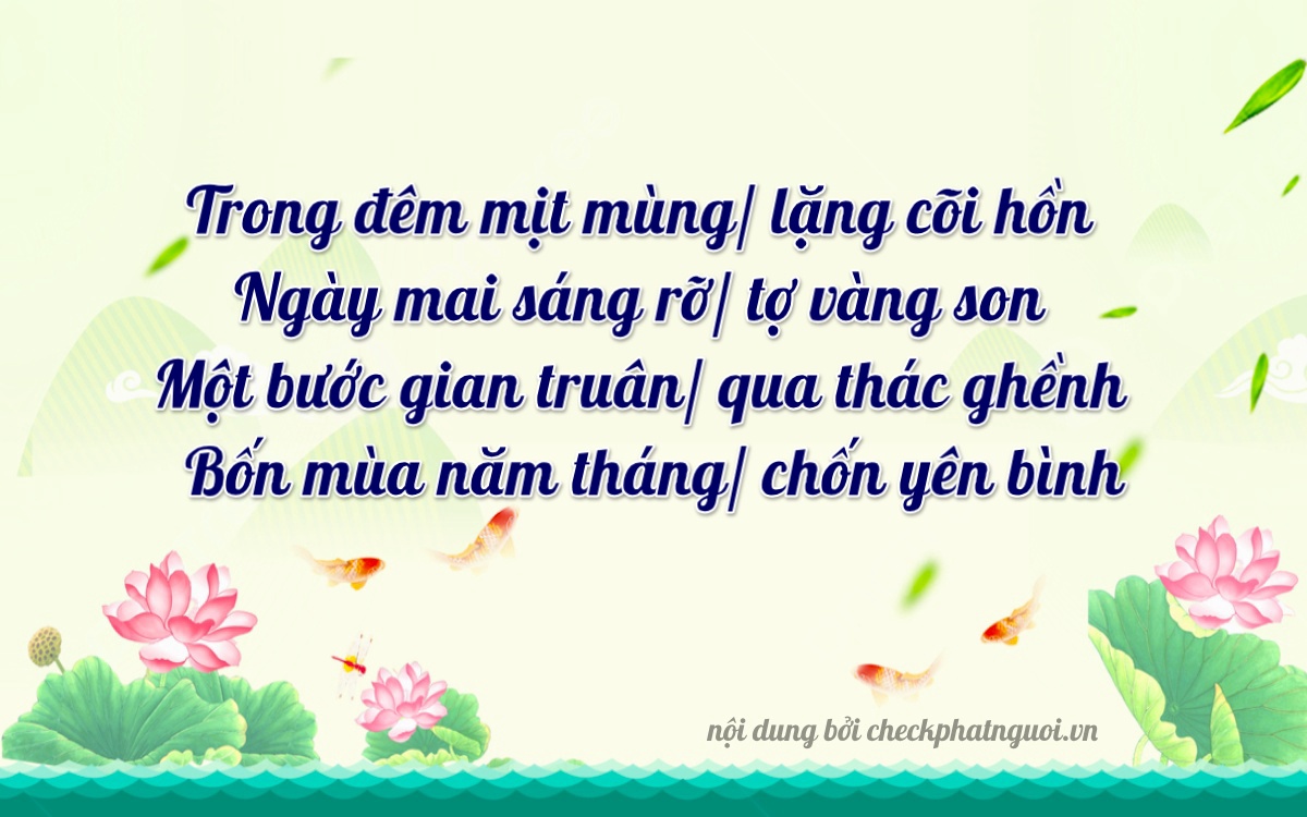 Bài thơ ý nghĩa cho <b>biển số 83A-23760</b> tại website checkphatnguoi.vn