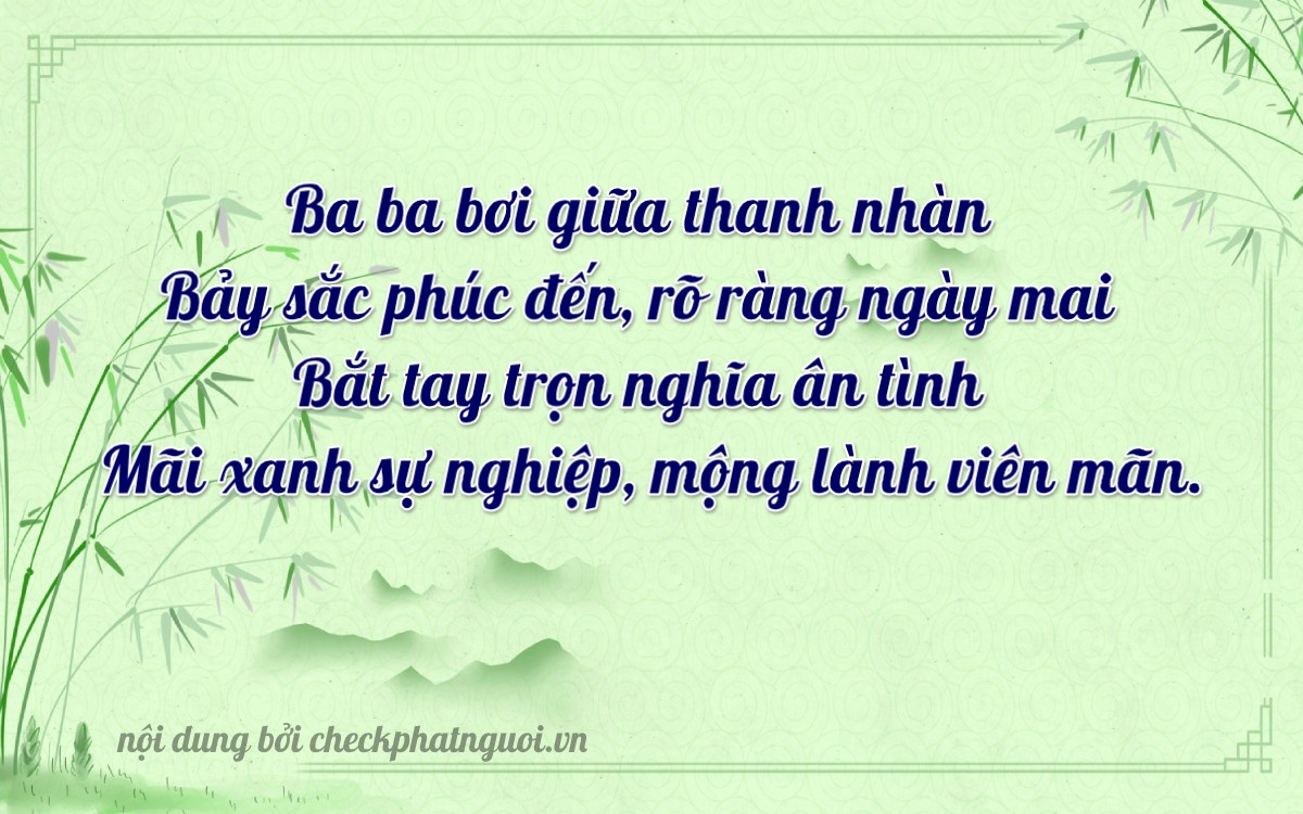 Bài thơ ý nghĩa cho <b>biển số 83AA-33762</b> tại website checkphatnguoi.vn