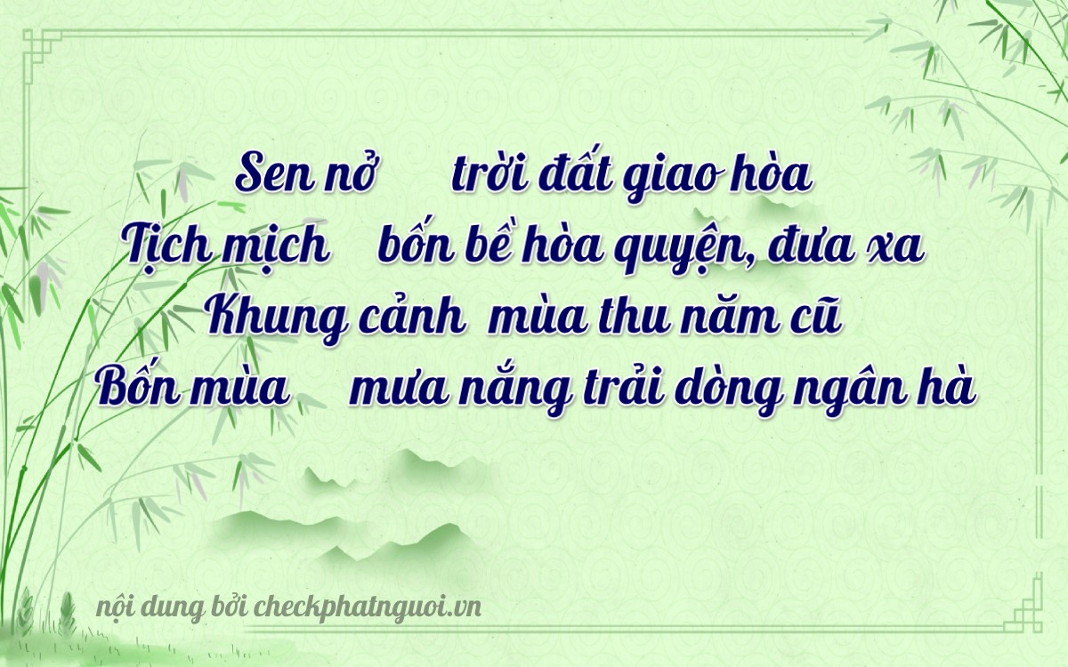 Bài thơ ý nghĩa cho <b>biển số 83C1-43040</b> tại website checkphatnguoi.vn