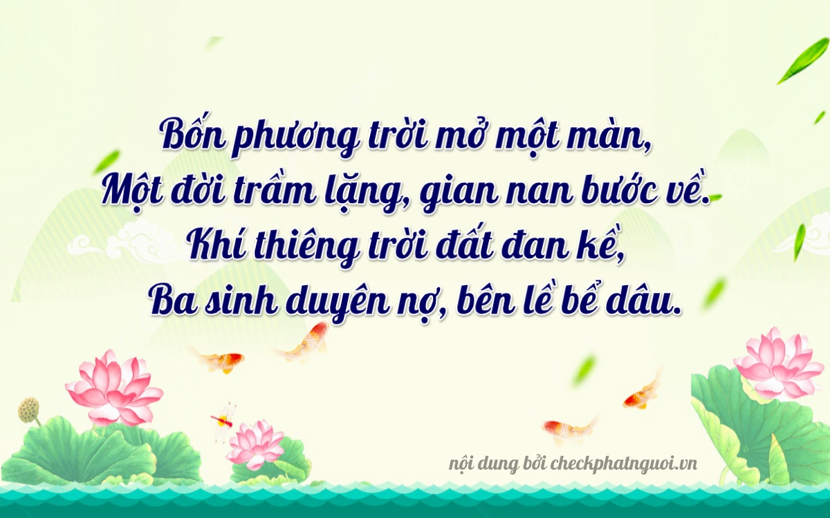 Bài thơ ý nghĩa cho <b>biển số 83C1-74133</b> tại website checkphatnguoi.vn