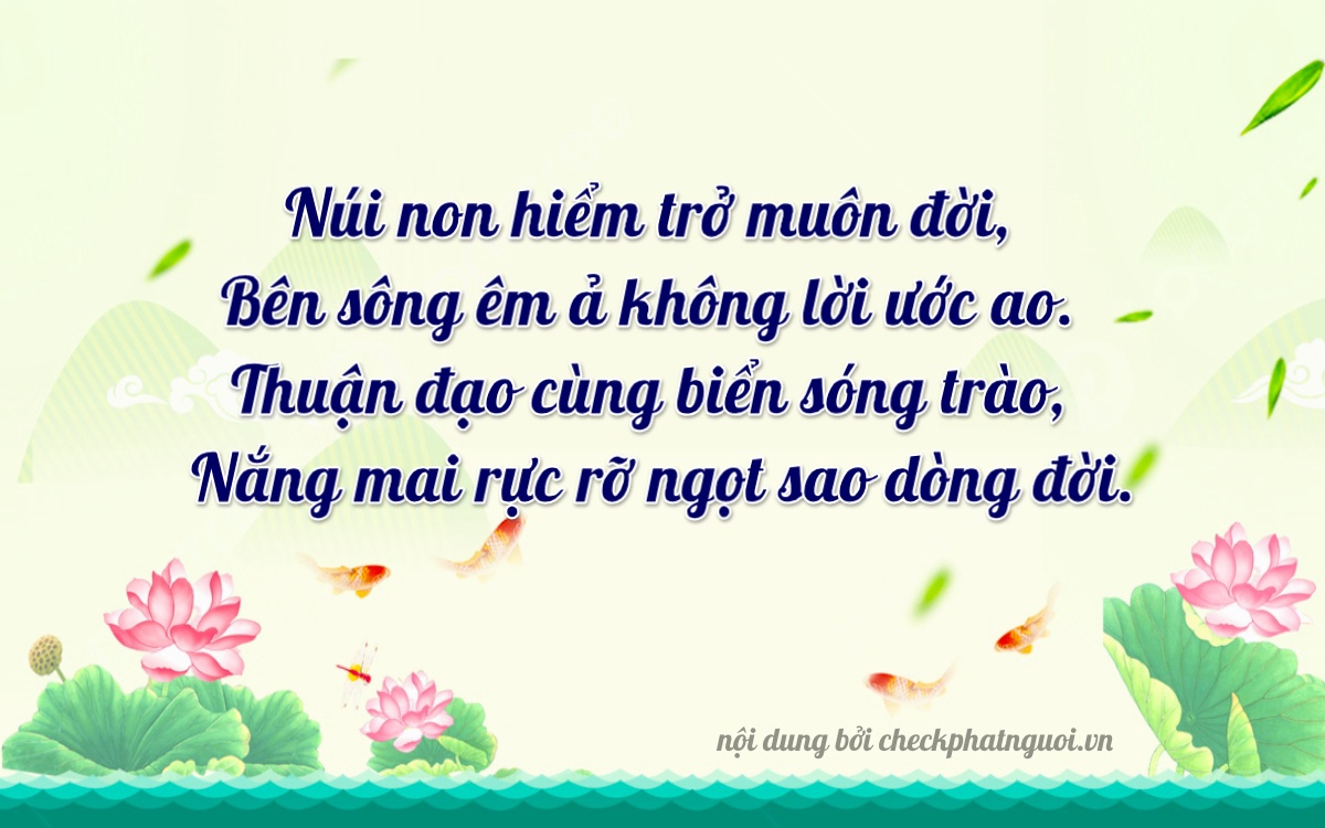 Bài thơ ý nghĩa cho <b>biển số 83CA-21584</b> tại website checkphatnguoi.vn