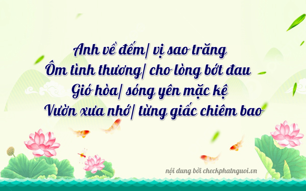 Bài thơ ý nghĩa cho <b>biển số 83DB-01123</b> tại website checkphatnguoi.vn