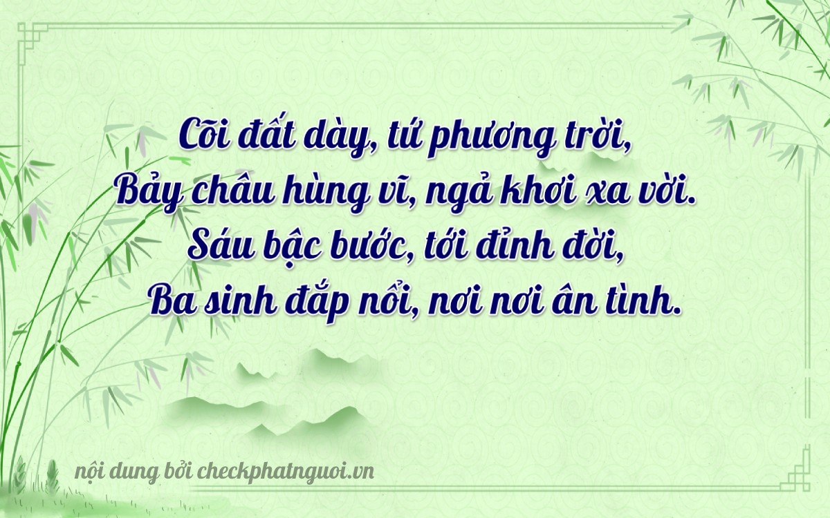 Bài thơ ý nghĩa cho <b>biển số 83DB-02763</b> tại website checkphatnguoi.vn