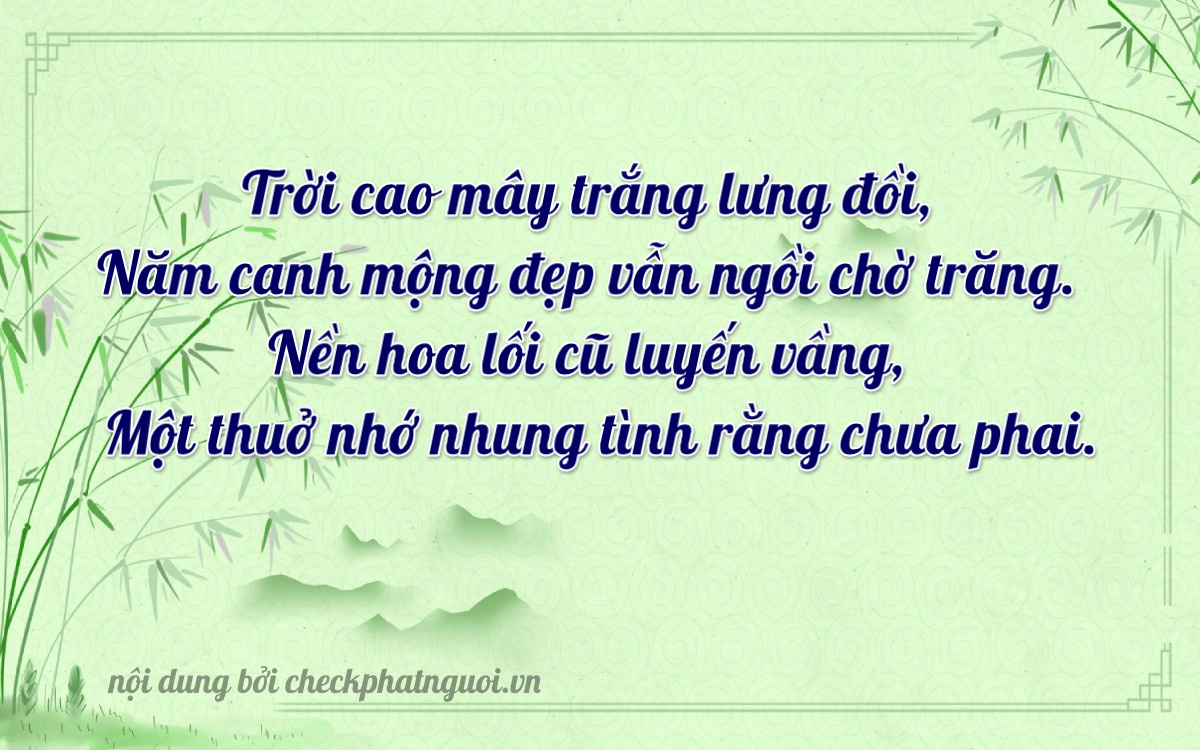 Bài thơ ý nghĩa cho <b>biển số 83DB-04251</b> tại website checkphatnguoi.vn