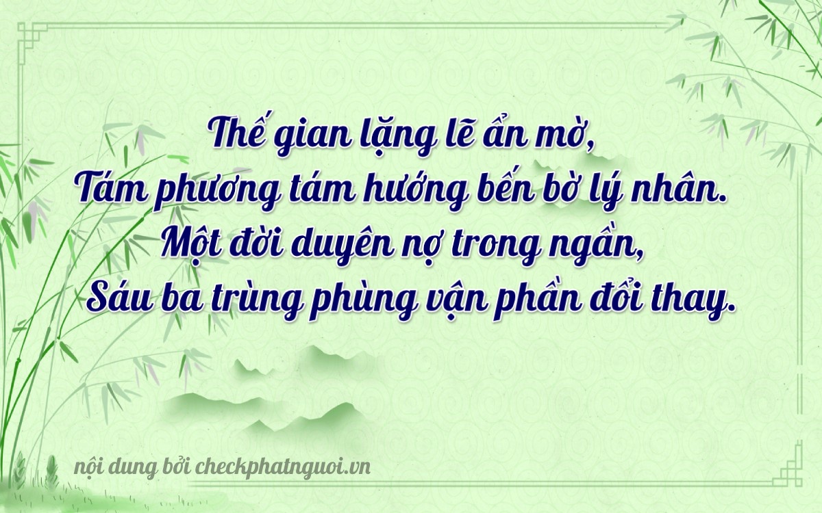 Bài thơ ý nghĩa cho <b>biển số 83E1-08136</b> tại website checkphatnguoi.vn