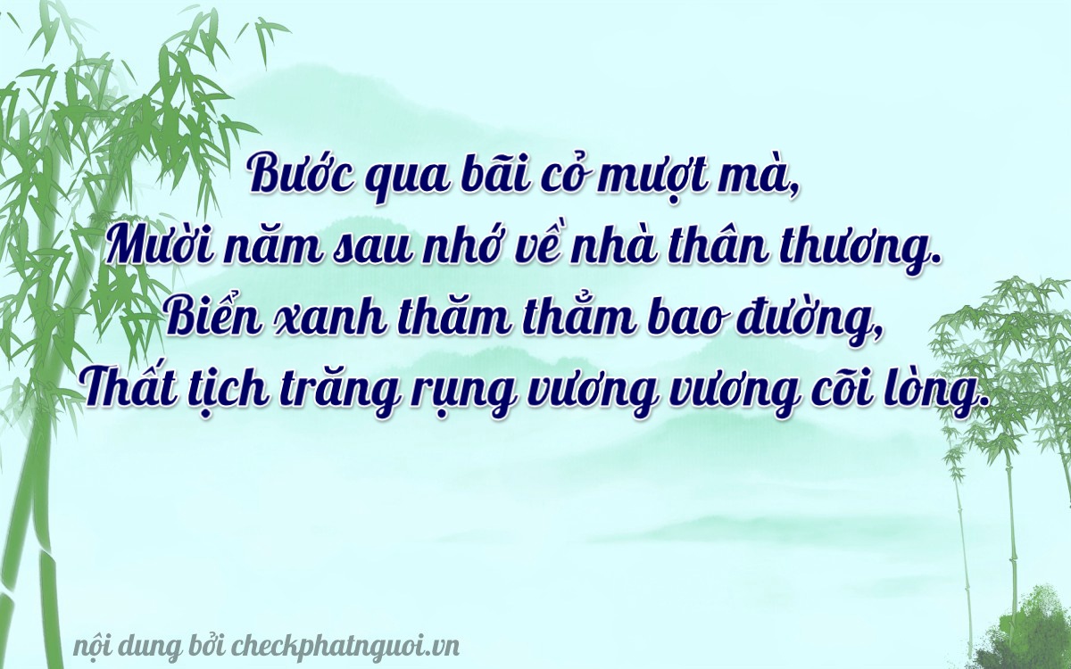 Bài thơ ý nghĩa cho <b>biển số 83E1-11078</b> tại website checkphatnguoi.vn