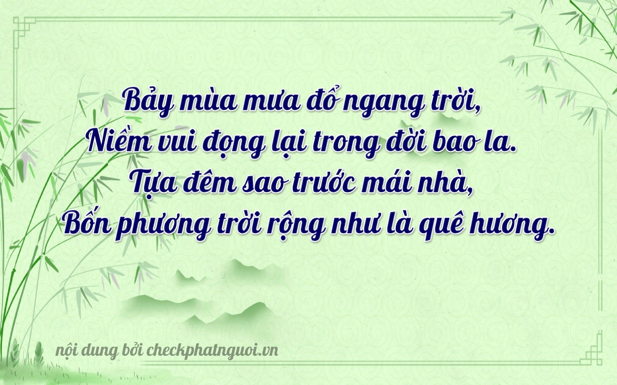 Bài thơ ý nghĩa cho <b>biển số 83F-70747</b> tại website checkphatnguoi.vn