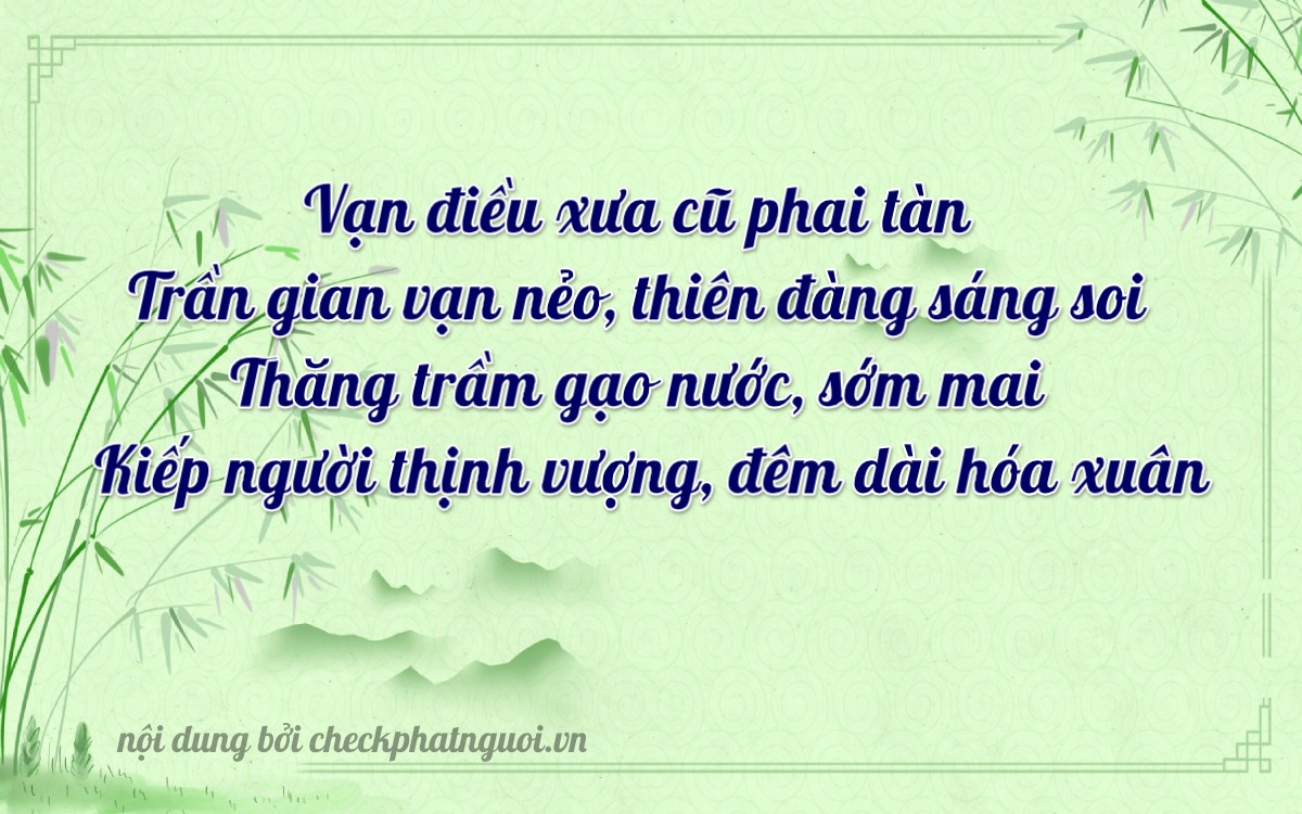 Bài thơ ý nghĩa cho <b>biển số 83G1-05326</b> tại website checkphatnguoi.vn