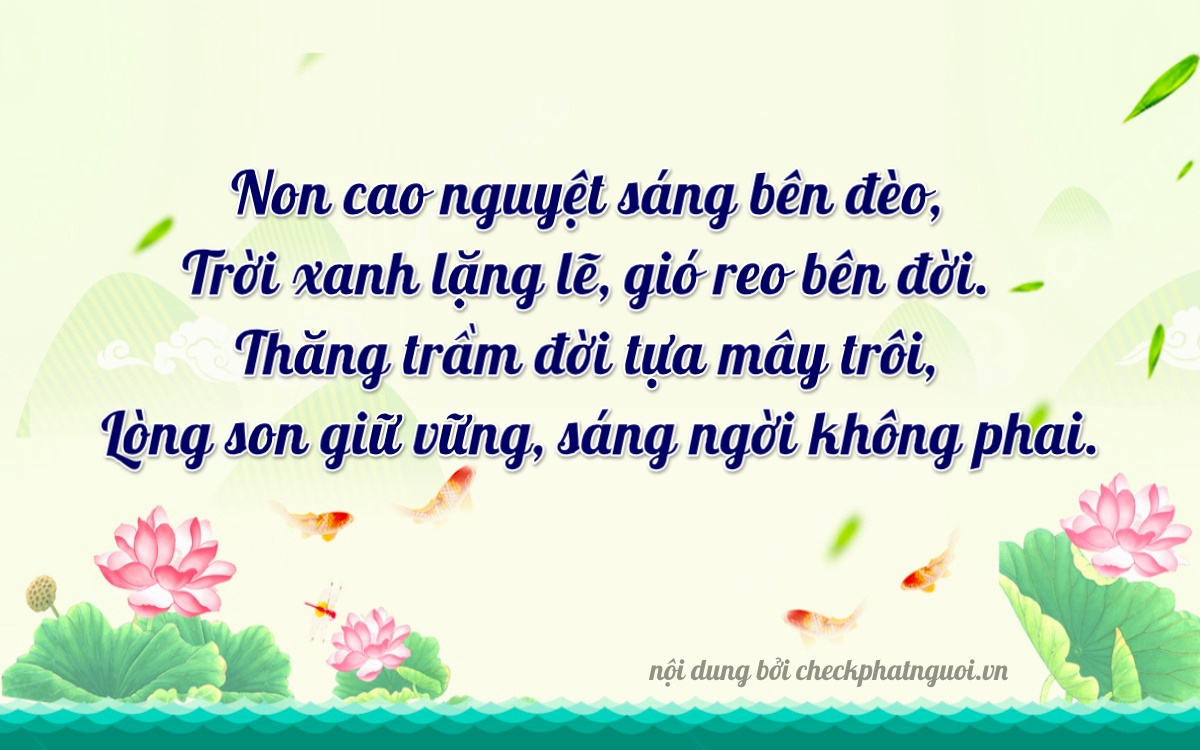 Bài thơ ý nghĩa cho <b>biển số 83G1-09696</b> tại website checkphatnguoi.vn