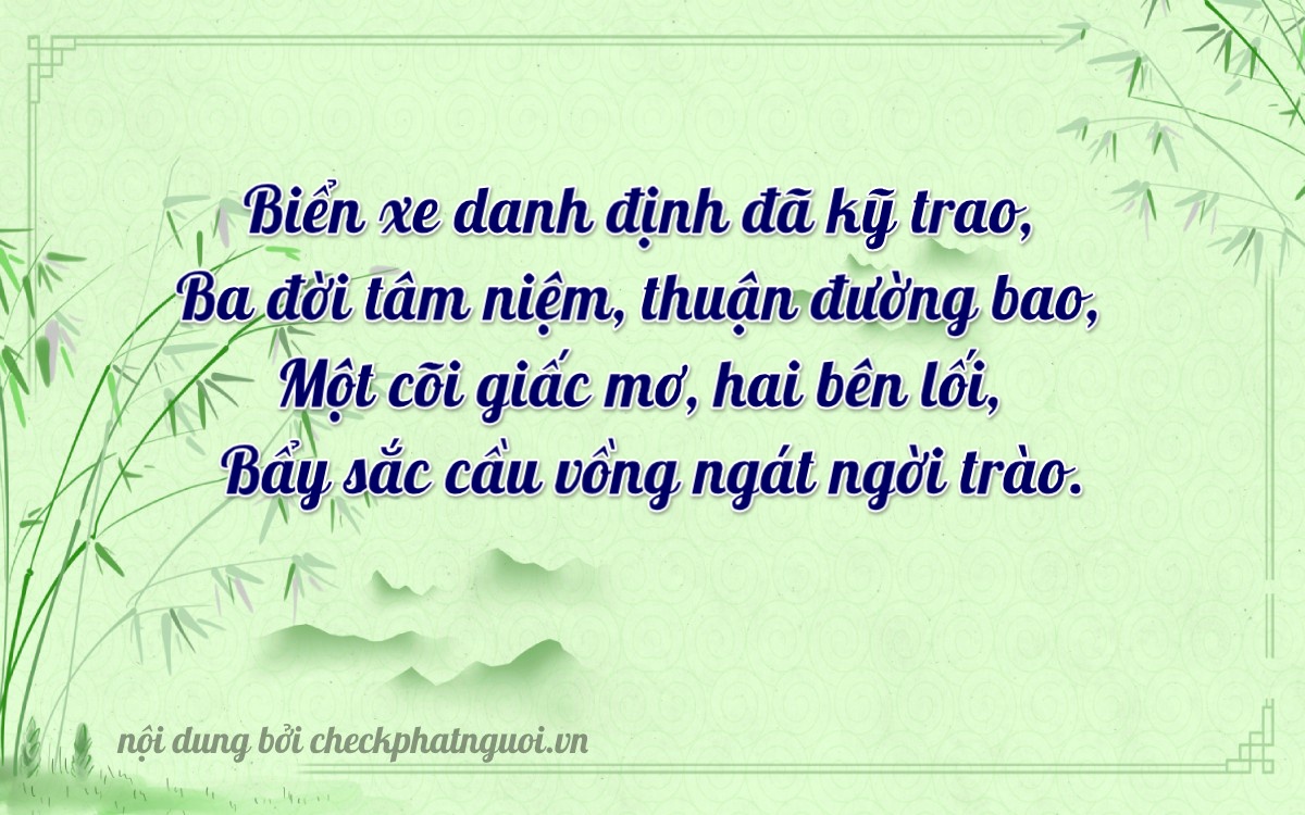 Bài thơ ý nghĩa cho <b>biển số 83GE-03127</b> tại website checkphatnguoi.vn