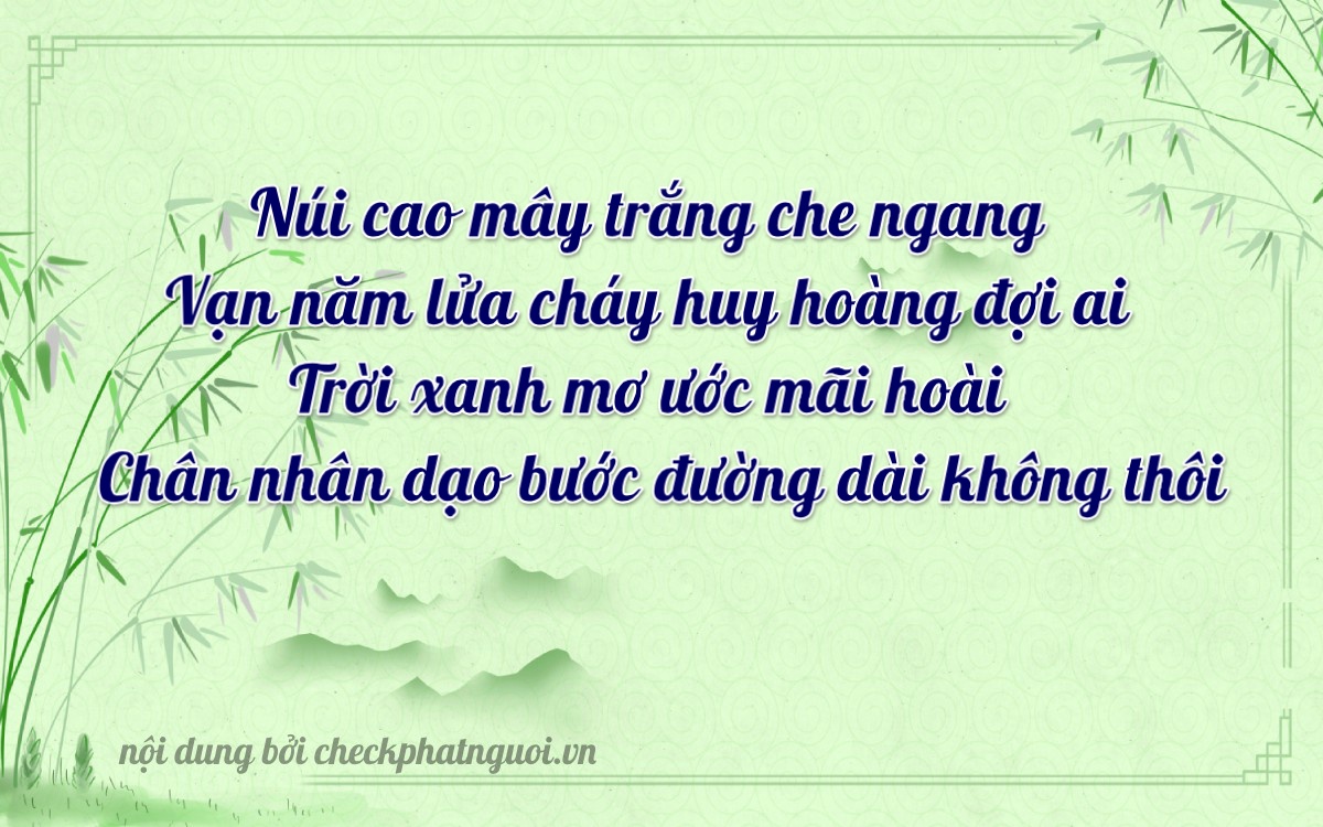 Bài thơ ý nghĩa cho <b>biển số 83H-00986</b> tại website checkphatnguoi.vn