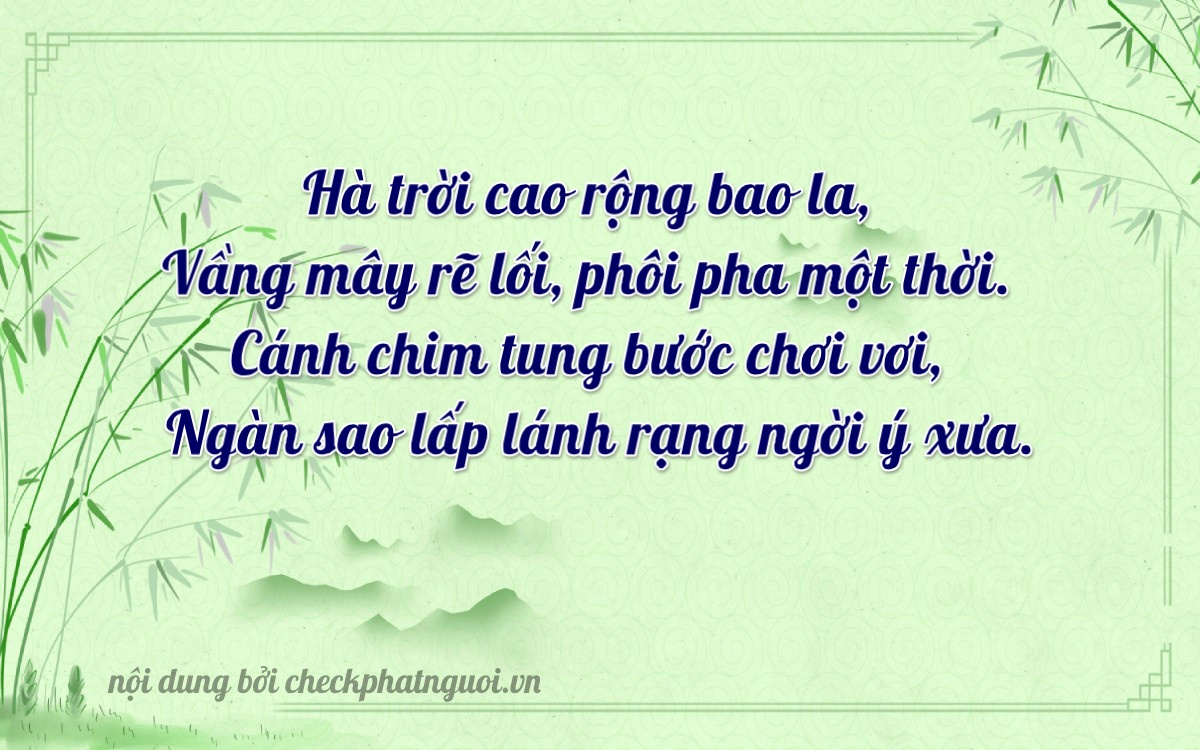 Bài thơ ý nghĩa cho <b>biển số 83M1-12168</b> tại website checkphatnguoi.vn