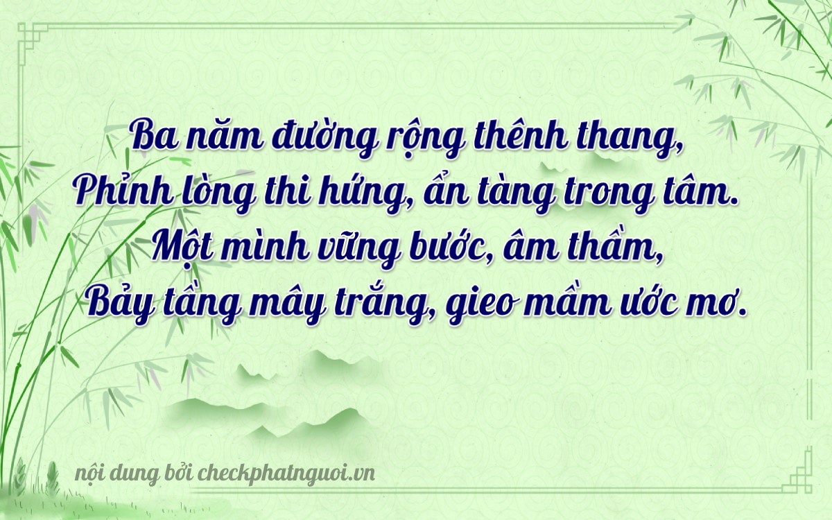 Bài thơ ý nghĩa cho <b>biển số 83P1-31537</b> tại website checkphatnguoi.vn