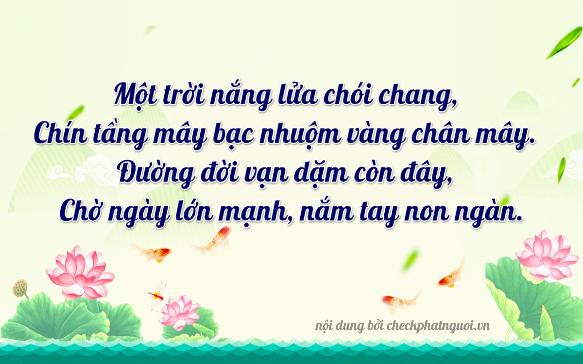 Bài thơ ý nghĩa cho <b>biển số 83P2-11799</b> tại website checkphatnguoi.vn