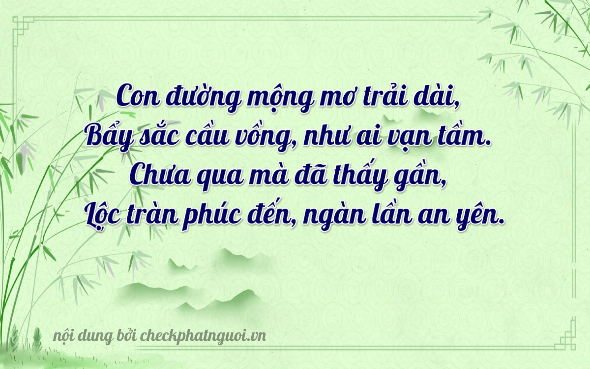Bài thơ ý nghĩa cho <b>biển số 83P3-56762</b> tại website checkphatnguoi.vn