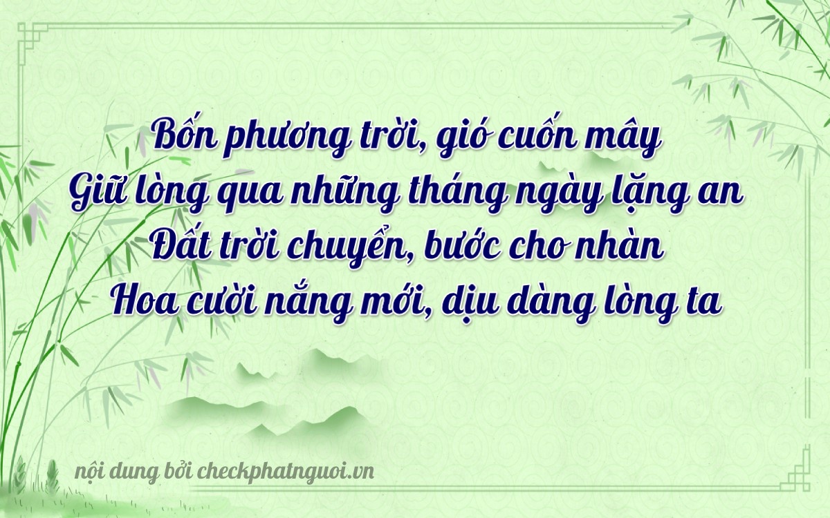 Bài thơ ý nghĩa cho <b>biển số 83T1-04605</b> tại website checkphatnguoi.vn