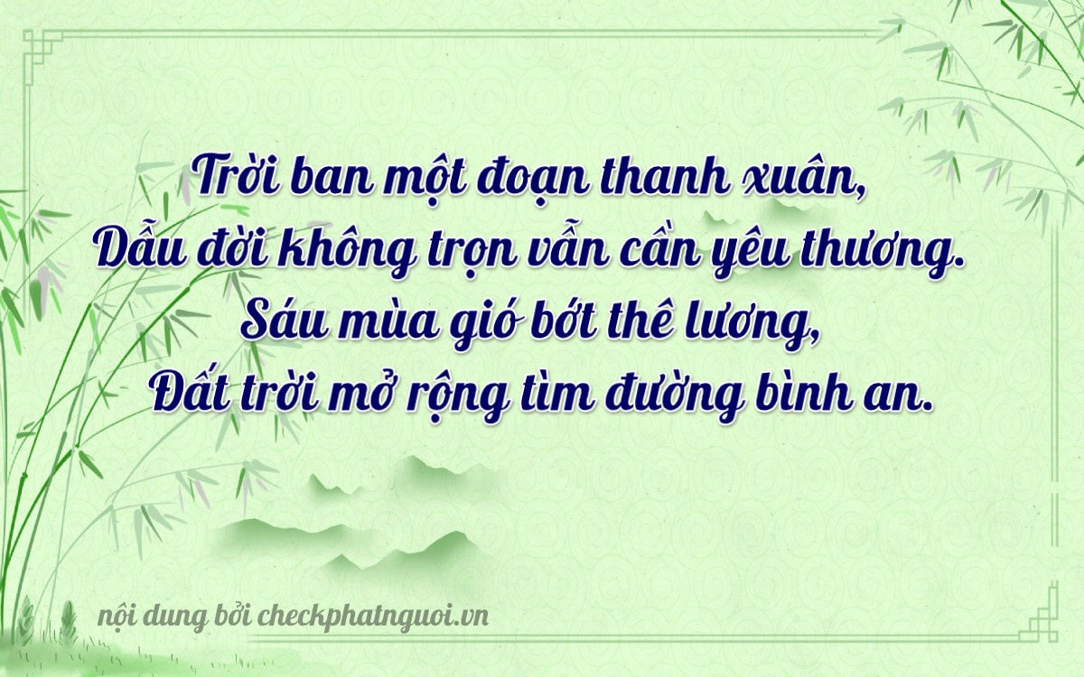 Bài thơ ý nghĩa cho <b>biển số 83TG-01606</b> tại website checkphatnguoi.vn