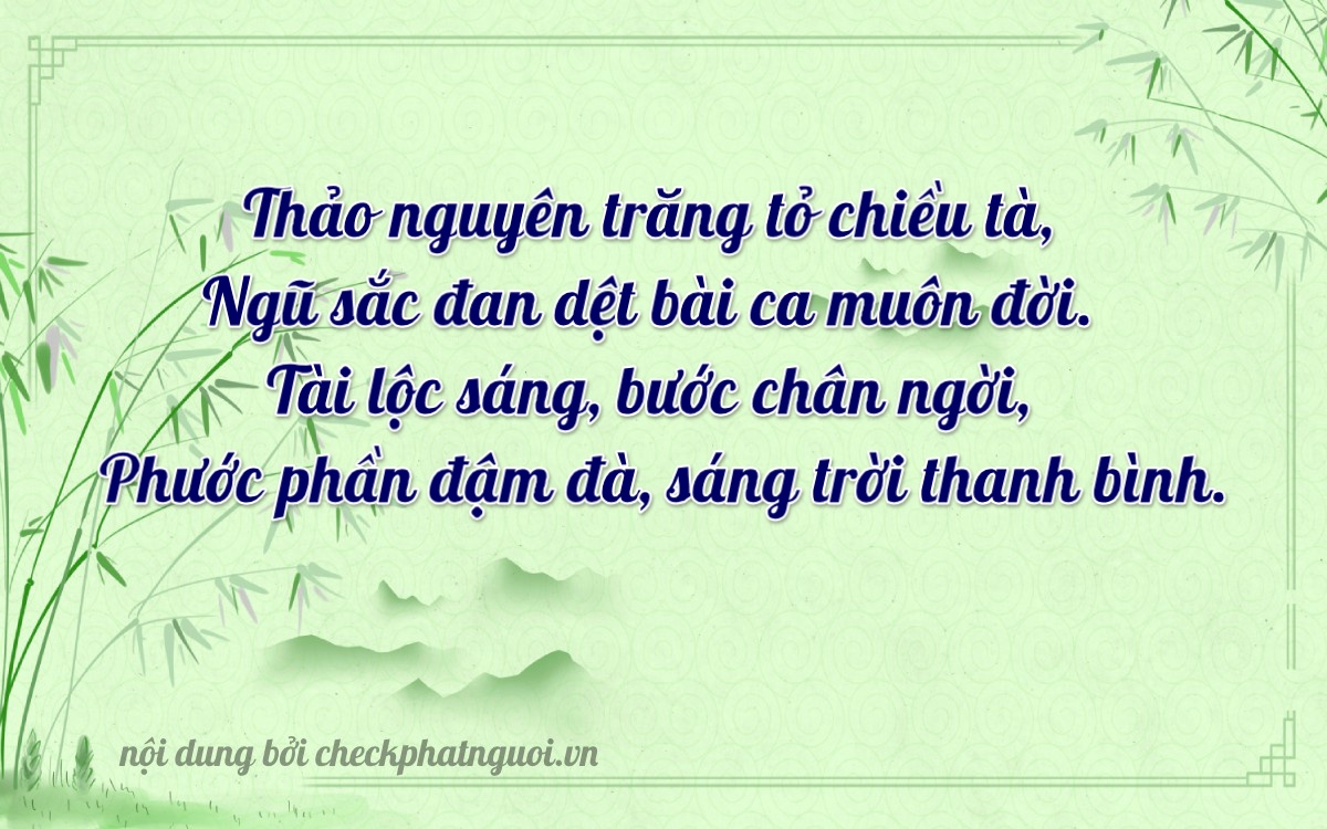 Bài thơ ý nghĩa cho <b>biển số 83TG-06681</b> tại website checkphatnguoi.vn