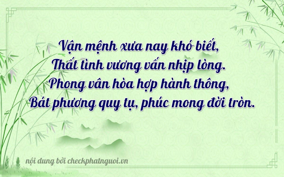 Bài thơ ý nghĩa cho <b>biển số 83TG-06785</b> tại website checkphatnguoi.vn