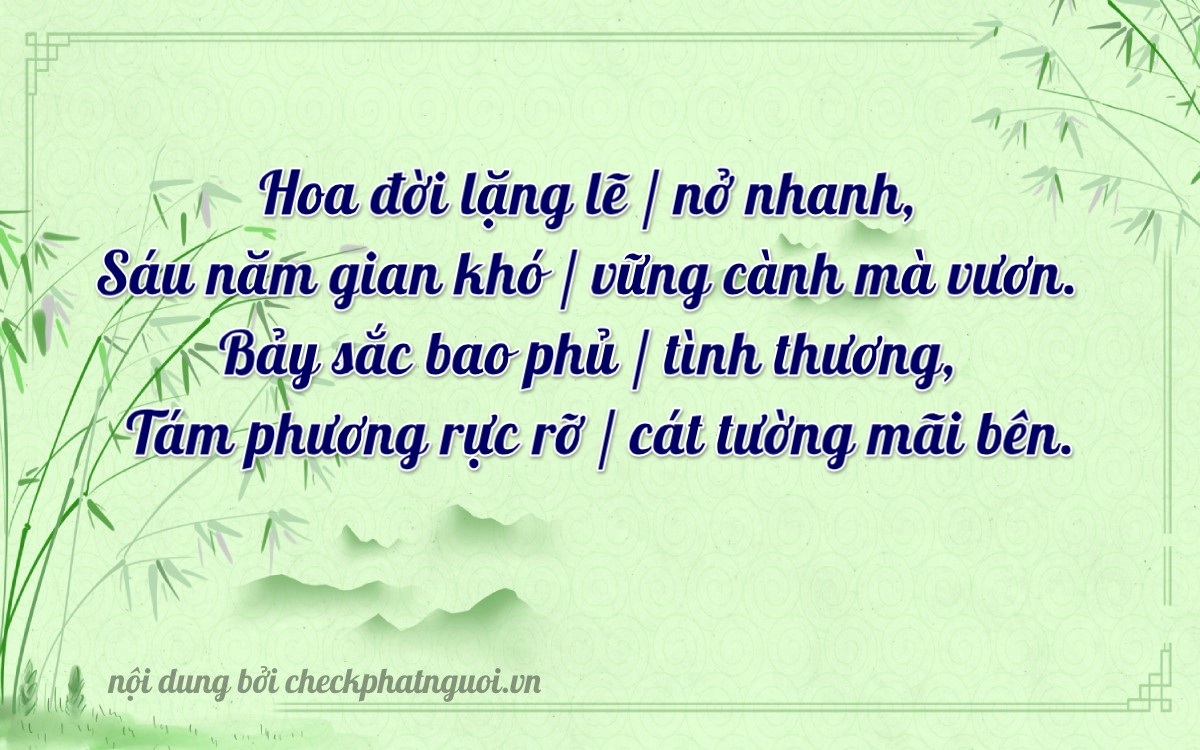 Bài thơ ý nghĩa cho <b>biển số 83TG-06788</b> tại website checkphatnguoi.vn