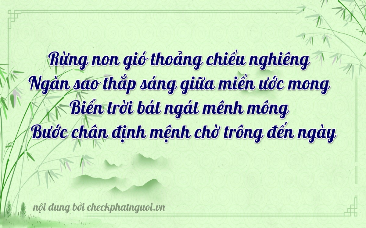 Bài thơ ý nghĩa cho <b>biển số 83YM-04849</b> tại website checkphatnguoi.vn