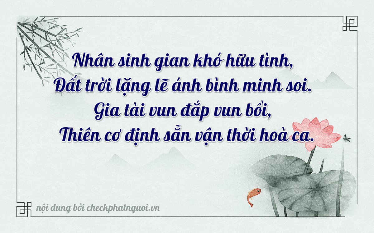 Bài thơ ý nghĩa cho <b>biển số 84A-01236</b> tại website checkphatnguoi.vn