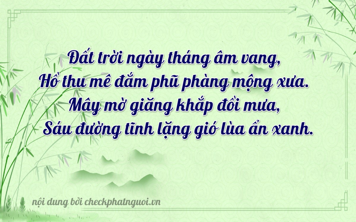 Bài thơ ý nghĩa cho <b>biển số 84AA-10861</b> tại website checkphatnguoi.vn