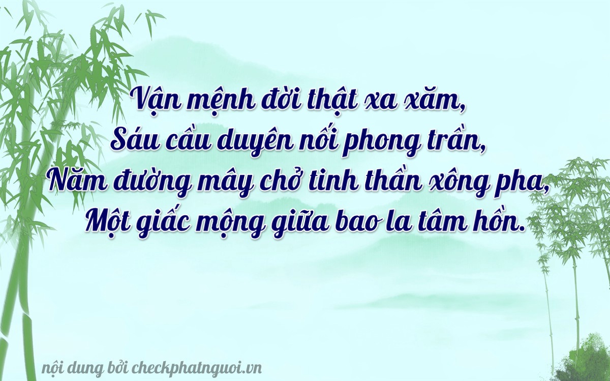 Bài thơ ý nghĩa cho <b>biển số 84AA-36510</b> tại website checkphatnguoi.vn