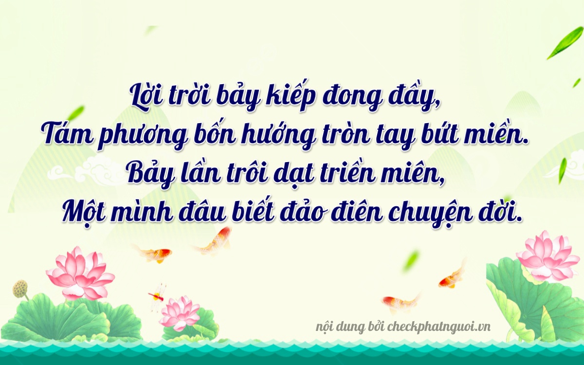 Bài thơ ý nghĩa cho <b>biển số 84AA-47871</b> tại website checkphatnguoi.vn