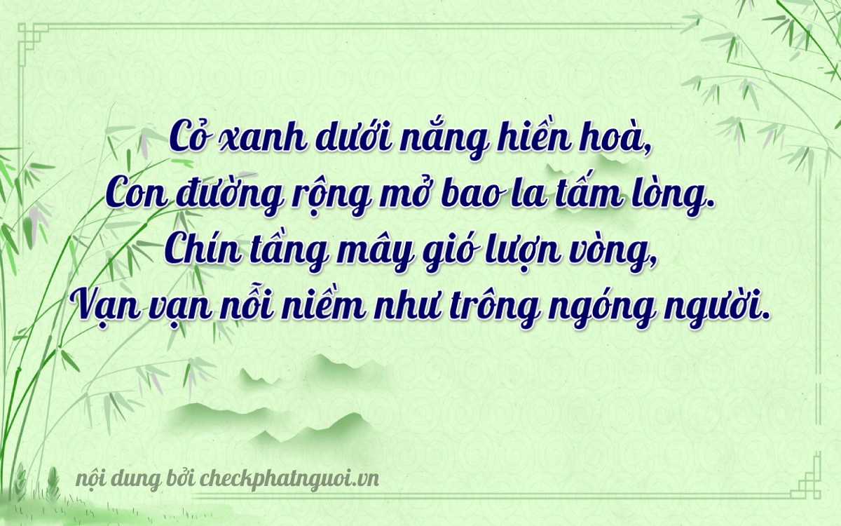 Bài thơ ý nghĩa cho <b>biển số 84AB-01988</b> tại website checkphatnguoi.vn