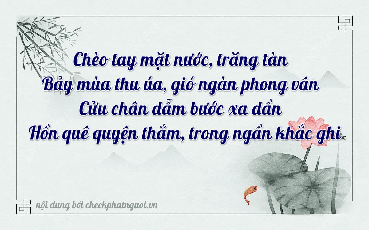 Bài thơ ý nghĩa cho <b>biển số 84AC-06079</b> tại website checkphatnguoi.vn