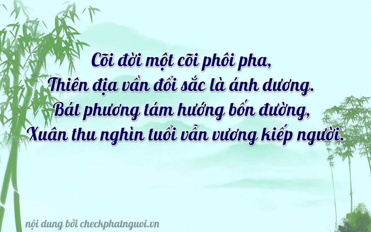 Bài thơ ý nghĩa cho <b>biển số 84AD-01308</b> tại website checkphatnguoi.vn