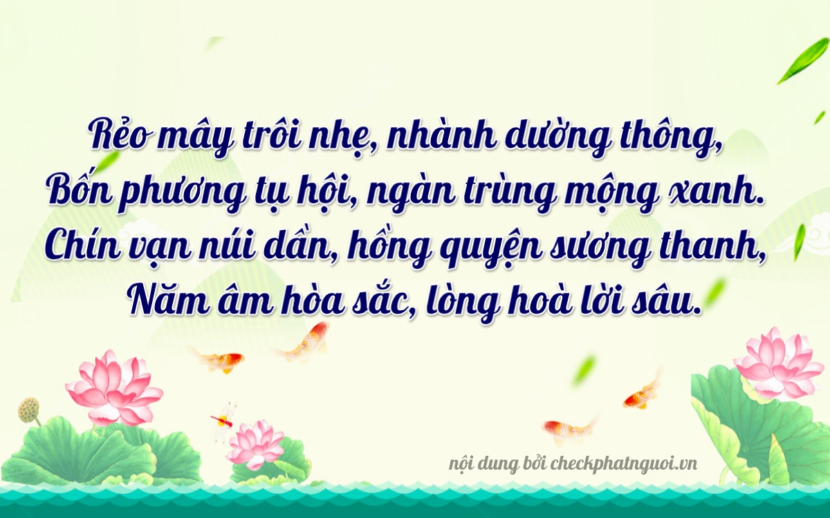 Bài thơ ý nghĩa cho <b>biển số 84AD-04953</b> tại website checkphatnguoi.vn